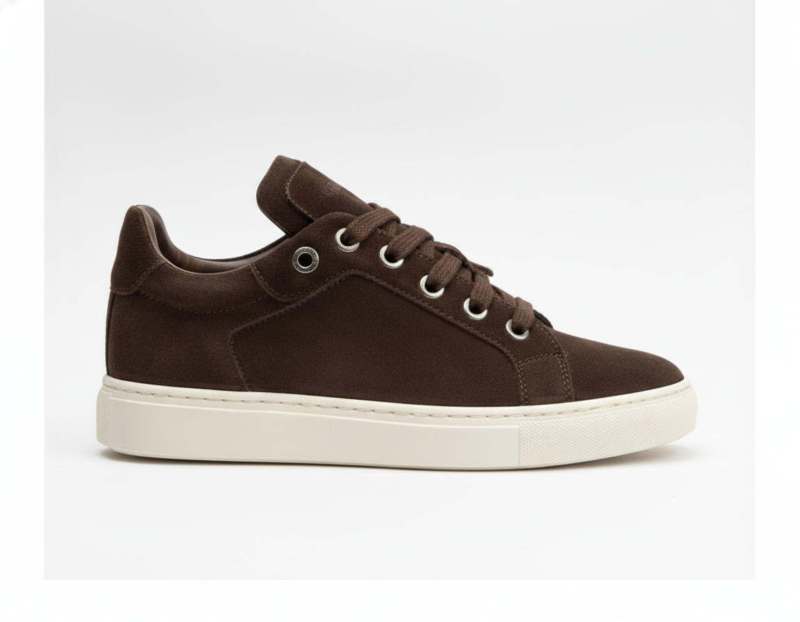 Brown Suede Low-Top Sneakers